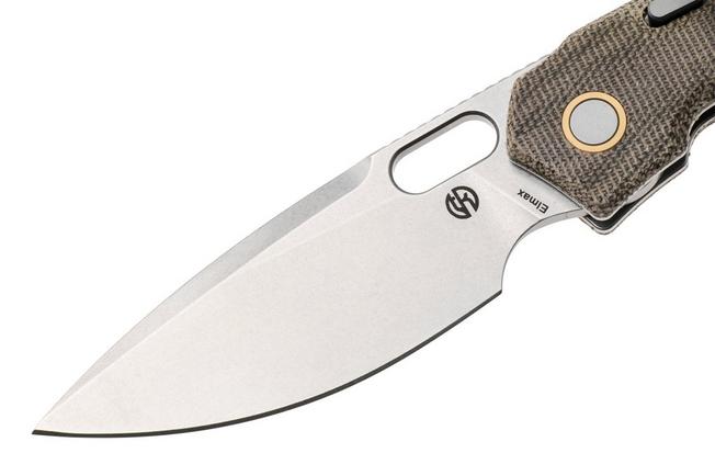 Bild für Vosteed Psyop A2213 Stonewashed Elmax, Green Norplex UltreX Micarta, Taschenmesser, Tuffknives Design