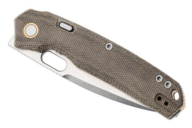 Bild für Vosteed Psyop A2213 Stonewashed Elmax, Green Norplex UltreX Micarta, Taschenmesser, Tuffknives Design