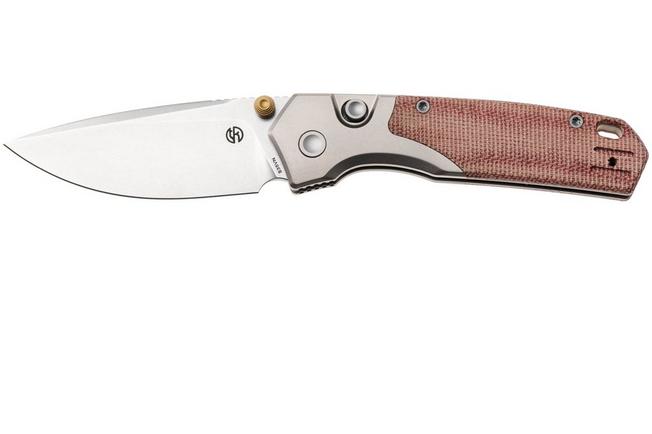 Bild für Vosteed Psyop 299 A2217 Stonewashed S35VN, Red Norplex UltreX Micarta & Titanium Bolster, Taschenmesser, Tuffknives Design