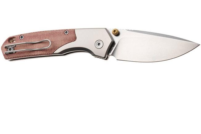 Bild für Vosteed Psyop 299 A2217 Stonewashed S35VN, Red Norplex UltreX Micarta & Titanium Bolster, Taschenmesser, Tuffknives Design