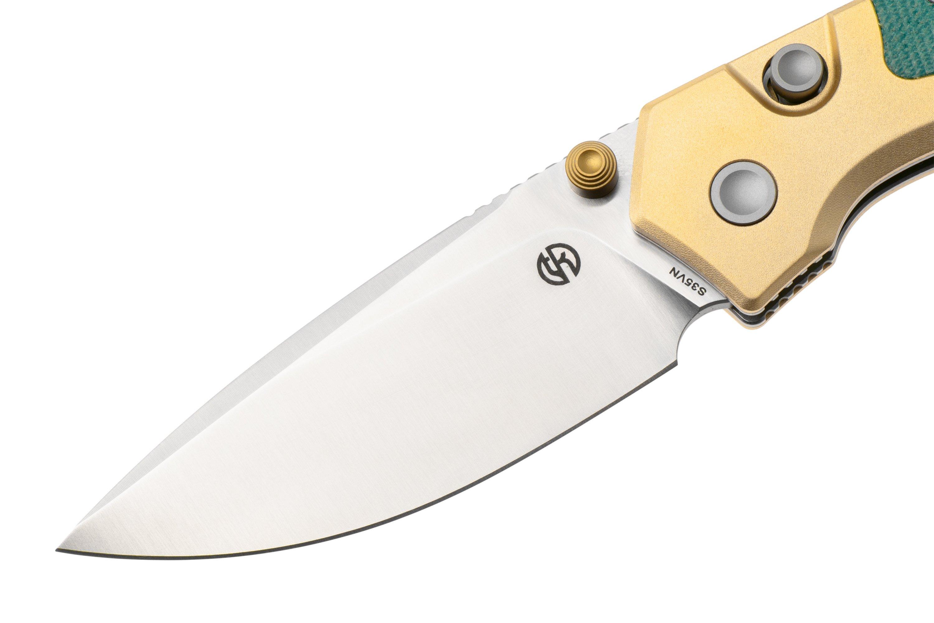 Vosteed Psyop 299 A2221 Satin S35VN, Teal Norplex UltreX Micarta