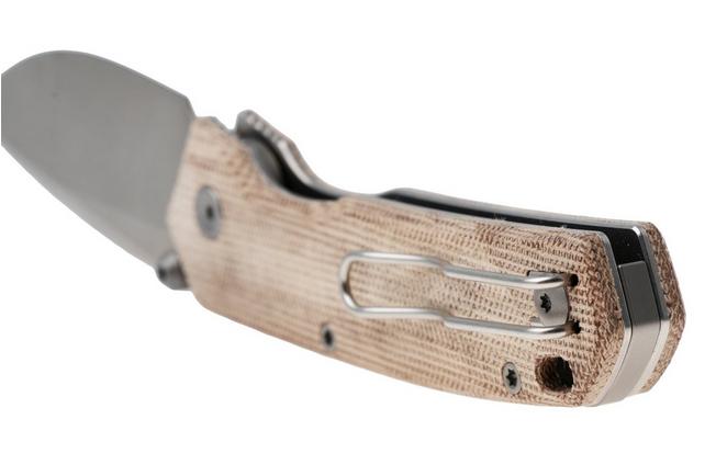 Bild für Vosteed Psyop 299 A2229 Stonewashed S35VN, Natural Norplex UltreX Micarta, Taschenmesser, Tuffknives Design