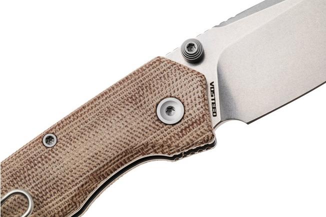 Bild für Vosteed Psyop 299 A2229 Stonewashed S35VN, Natural Norplex UltreX Micarta, Taschenmesser, Tuffknives Design