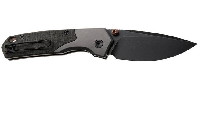 Bild für Vosteed Psyop 299 A2229 Blackwashed S35VN, Black Norplex UltreX Micarta & Titanium Bolsters, Taschenmesser, Tuffknives Design