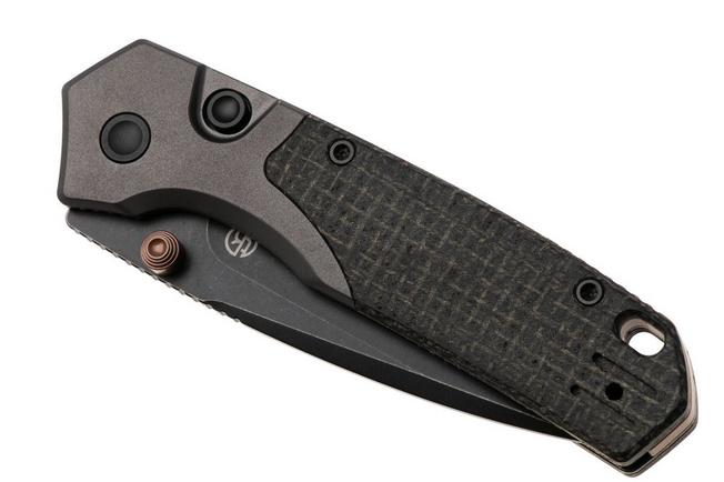 Bild für Vosteed Psyop 299 A2229 Blackwashed S35VN, Black Norplex UltreX Micarta & Titanium Bolsters, Taschenmesser, Tuffknives Design