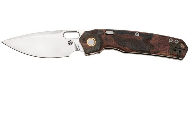 Afbeelding voor Vosteed Psyop A2234 Satin Elmax, Red Current Micarta, zakmes, Tuffknives design