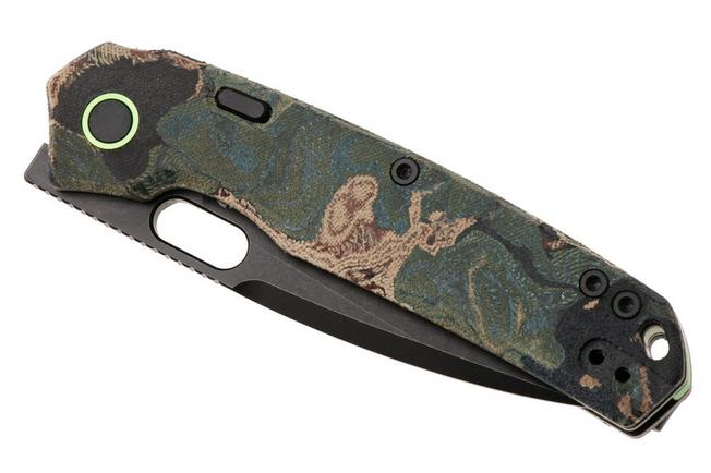 Afbeelding voor Vosteed Psyop A2235 Blackwashed Elmax, Blue Current Micarta, zakmes, Tuffknives design