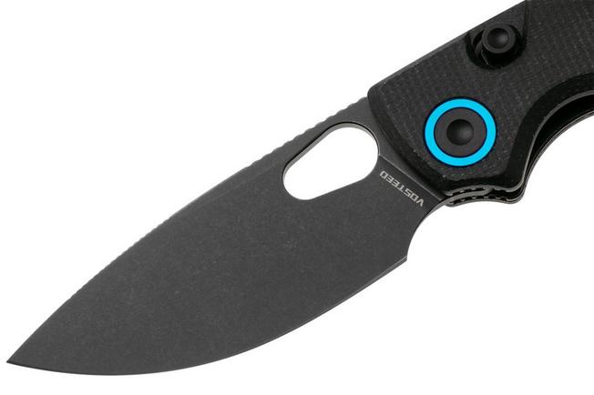 Afbeelding voor Vosteed Porcupine A2601 Blackwashed 14C28N, Black Micarta, zakmes, Yue Dong design