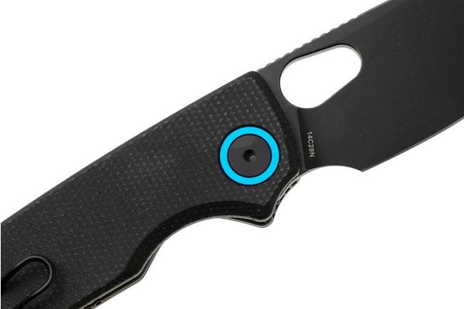 Afbeelding voor Vosteed Porcupine A2601 Blackwashed 14C28N, Black Micarta, zakmes, Yue Dong design