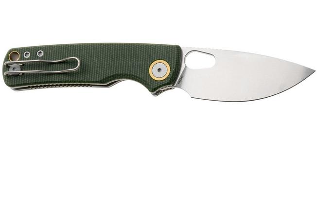 Afbeelding voor Vosteed Porcupine A2603 Stonewashed 14C28N, Green Micarta, zakmes, Yue Dong design