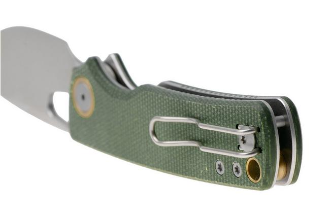 Afbeelding voor Vosteed Porcupine A2603 Stonewashed 14C28N, Green Micarta, zakmes, Yue Dong design