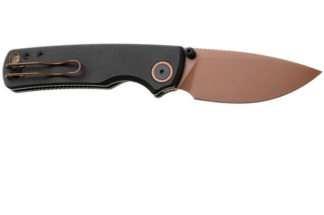 Afbeelding voor Vosteed Porcupine A2610 Copper Dune PVD 14C28N, Black Micarta, zakmes, Yue Dong design