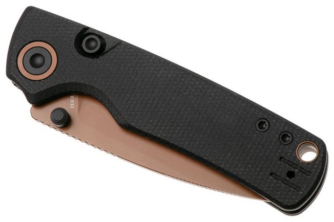 Afbeelding voor Vosteed Porcupine A2610 Copper Dune PVD 14C28N, Black Micarta, zakmes, Yue Dong design