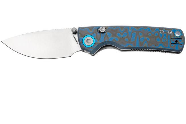 Afbeelding voor Vosteed Porcupine A2614 Satin 14C28N, Blue Ocean Micarta, zakmes, Yue Dong design