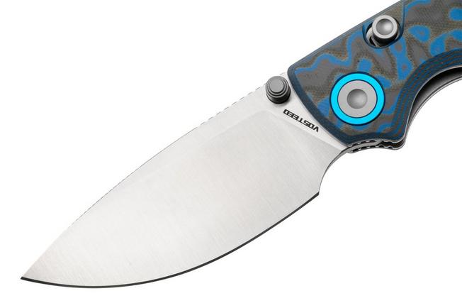 Afbeelding voor Vosteed Porcupine A2614 Satin 14C28N, Blue Ocean Micarta, zakmes, Yue Dong design