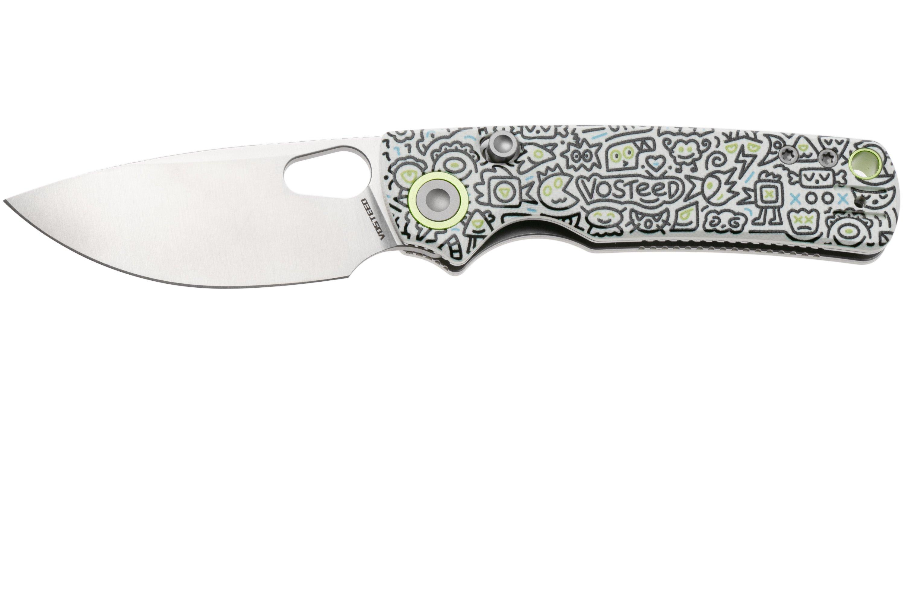 Vosteed Porcupine A2620 Satin 14C28N, White Doodle G10, pocket
