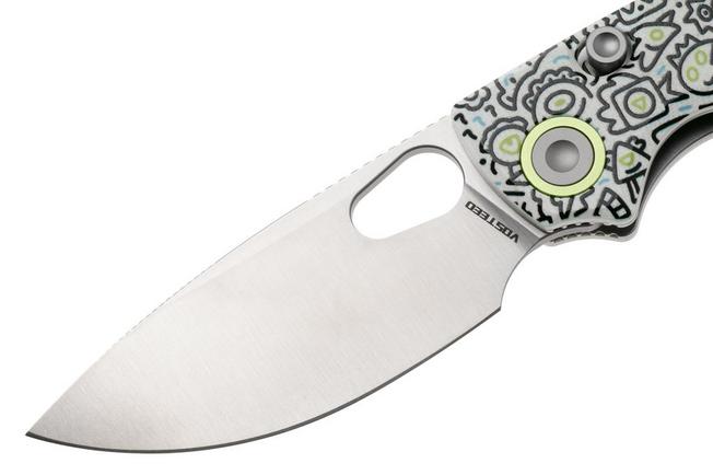 Afbeelding voor Vosteed Porcupine A2620 Satin 14C28N, White Doodle G10, zakmes, Yue Dong design