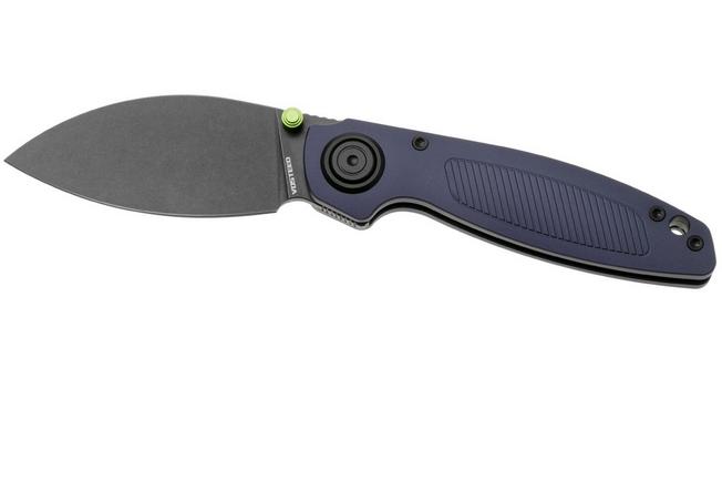 Afbeelding voor Vosteed Shilin Cutter A2806 Blackwashed Elmax, Purple Aluminum, zakmes, Yue Dong design