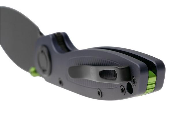 Afbeelding voor Vosteed Shilin Cutter A2806 Blackwashed Elmax, Purple Aluminum, zakmes, Yue Dong design