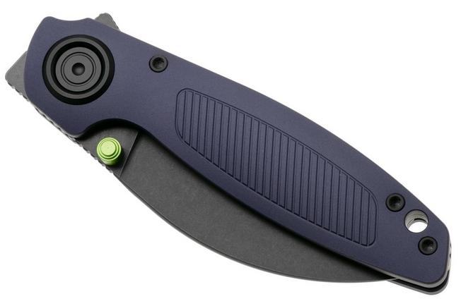 Afbeelding voor Vosteed Shilin Cutter A2806 Blackwashed Elmax, Purple Aluminum, zakmes, Yue Dong design