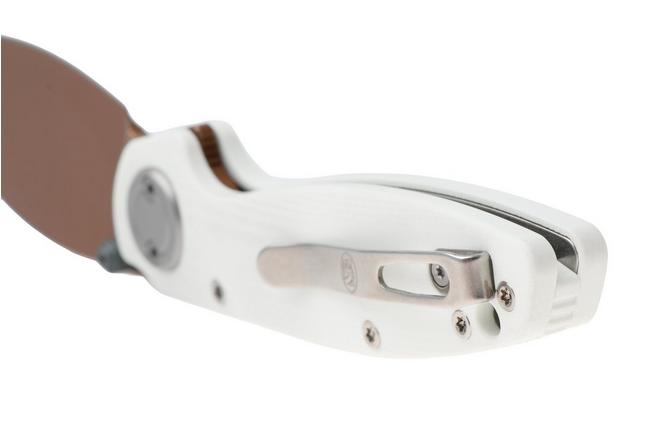 Afbeelding voor Vosteed Shilin Cutter A2808 Copper Dune PVD 154CM, White G10, zakmes, Yue Dong design