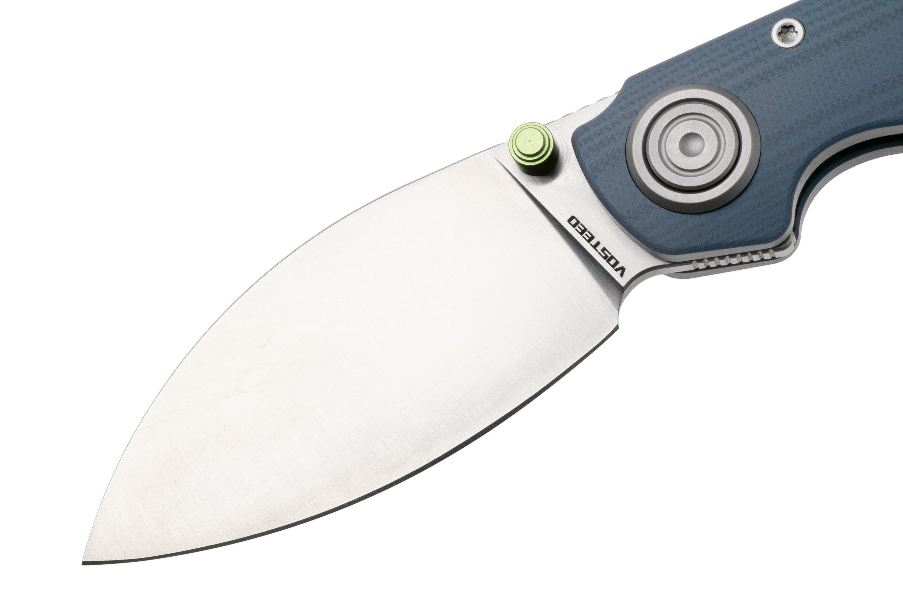 Vosteed Shilin Cutter A2809 Satin 154CM, Blue G10, navalha, Yue Dong ...