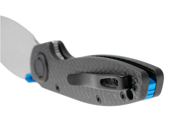 Afbeelding voor Vosteed Shilin Cutter A2810 Satin Elmax, Black Carbon Fiber, zakmes, Yue Dong design