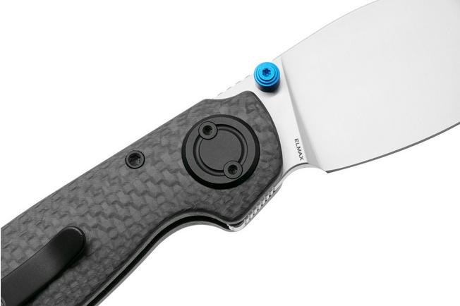 Afbeelding voor Vosteed Shilin Cutter A2810 Satin Elmax, Black Carbon Fiber, zakmes, Yue Dong design