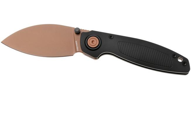 Afbeelding voor Vosteed Shilin Cutter A2812 Copper Dune PVD Elmax, Black Aluminum, zakmes, Yue Dong design