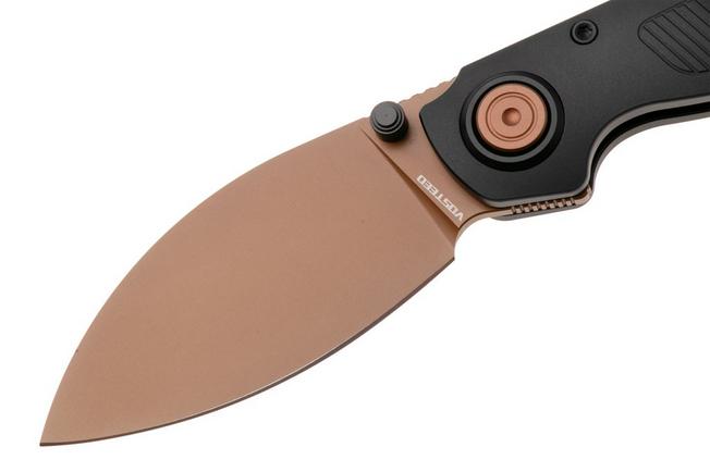 Afbeelding voor Vosteed Shilin Cutter A2812 Copper Dune PVD Elmax, Black Aluminum, zakmes, Yue Dong design