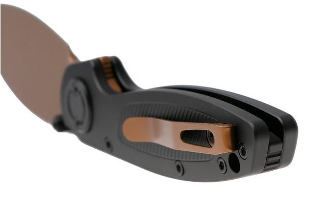 Afbeelding voor Vosteed Shilin Cutter A2812 Copper Dune PVD Elmax, Black Aluminum, zakmes, Yue Dong design