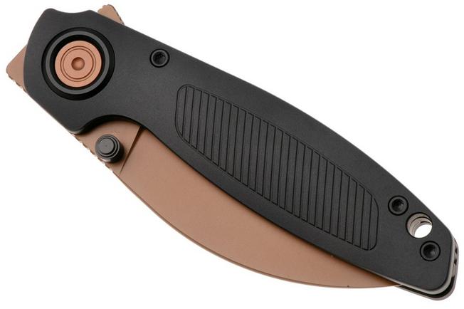 Afbeelding voor Vosteed Shilin Cutter A2812 Copper Dune PVD Elmax, Black Aluminum, zakmes, Yue Dong design