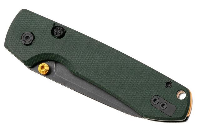 Afbeelding voor Vosteed Raccoon A2901 Blackwashed 14C28N, Green Micarta, zakmes, Yue Dong design
