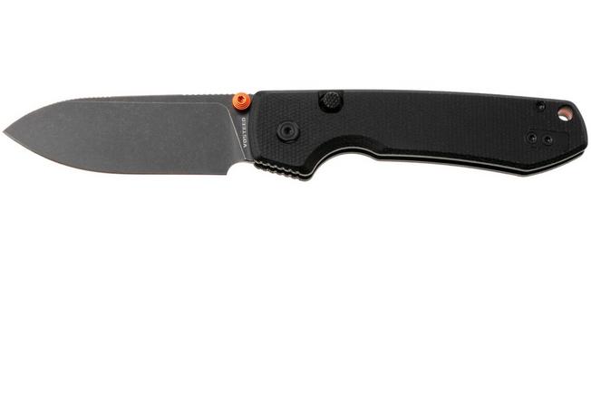 Afbeelding voor Vosteed Raccoon A2902 Blackwashed 14C28N, Black Micarta, zakmes, Yue Dong design
