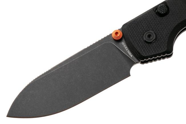 Afbeelding voor Vosteed Raccoon A2902 Blackwashed 14C28N, Black Micarta, zakmes, Yue Dong design