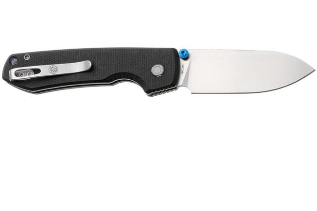 Afbeelding voor Vosteed Raccoon A2903 Satin 14C28N, Black Micarta, zakmes, Yue Dong design