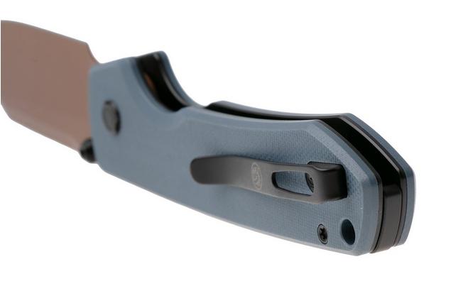 Afbeelding voor Vosteed Raccoon A2909 Cooper Dune PVD 14C28N, Dark Blue G10, zakmes, Yue Dong design