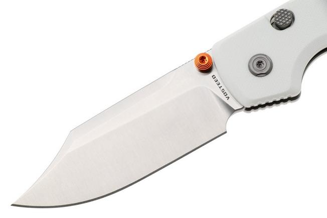 Afbeelding voor Vosteed Raccoon A2912 Satin 14C28N, White G10, zakmes, Yue Dong design