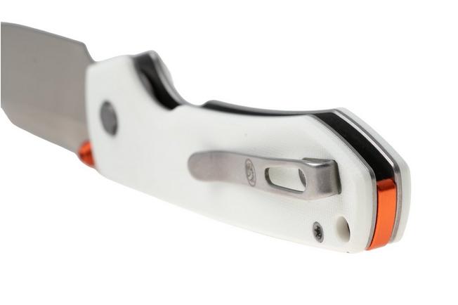 Afbeelding voor Vosteed Raccoon A2912 Satin 14C28N, White G10, zakmes, Yue Dong design