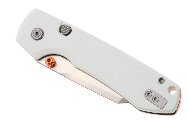 Afbeelding voor Vosteed Raccoon A2912 Satin 14C28N, White G10, zakmes, Yue Dong design
