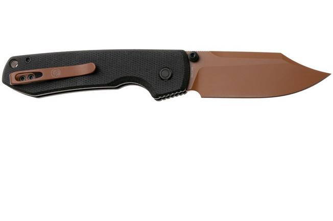 Afbeelding voor Vosteed Raccoon A2926 Copper DUne PVD 14C28N, Black Micarta, zakmes, Yue Dong design