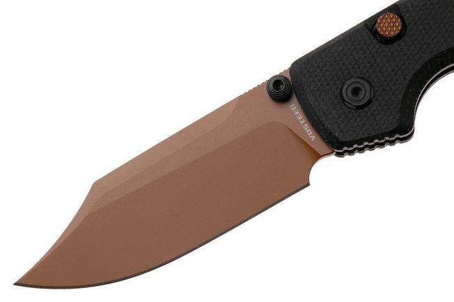 Afbeelding voor Vosteed Raccoon A2926 Copper DUne PVD 14C28N, Black Micarta, zakmes, Yue Dong design