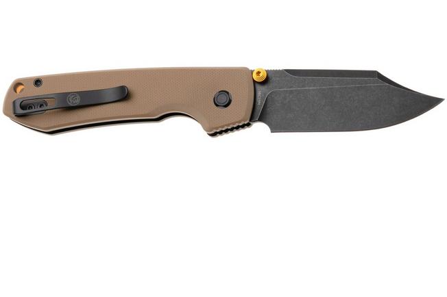 Afbeelding voor Vosteed Raccoon A2927 Blackwashed 14C28N, Sand G10, zakmes, Yue Dong design