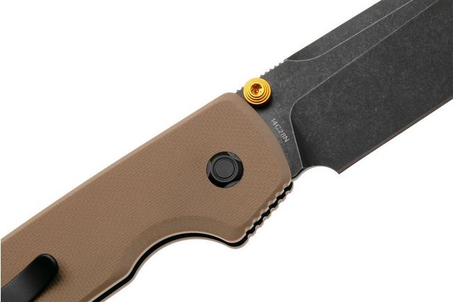 Afbeelding voor Vosteed Raccoon A2927 Blackwashed 14C28N, Sand G10, zakmes, Yue Dong design