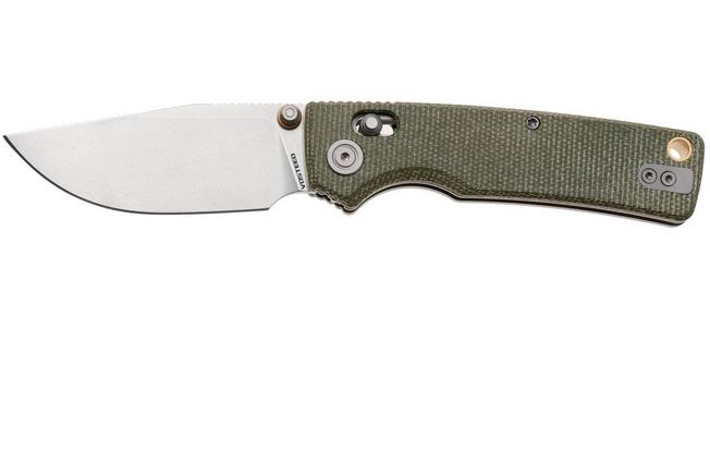 Afbeelding voor Vosteed Porcupine ModSwap A3104 Stonewashed 154CM, Green Micarta, zakmes, Yue Dong design
