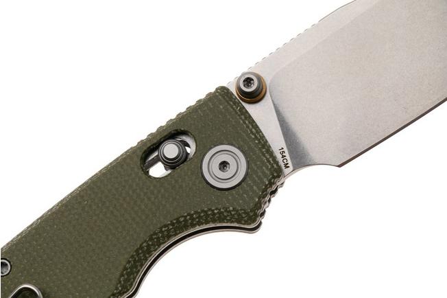 Afbeelding voor Vosteed Porcupine ModSwap A3104 Stonewashed 154CM, Green Micarta, zakmes, Yue Dong design