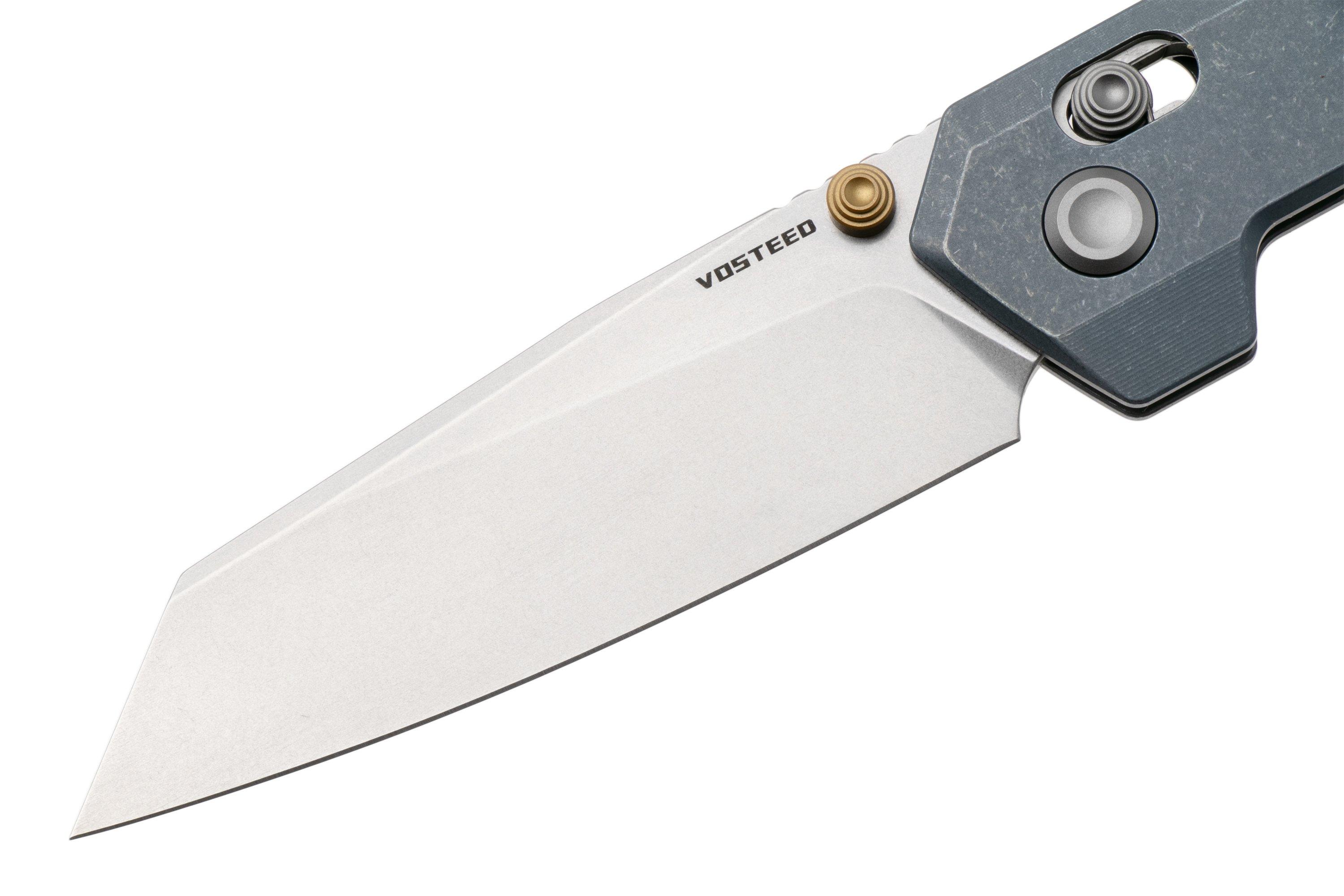 Vosteed Parallel A3504 Stonewashed S35VN, Blue Titanium, pocket knife ...