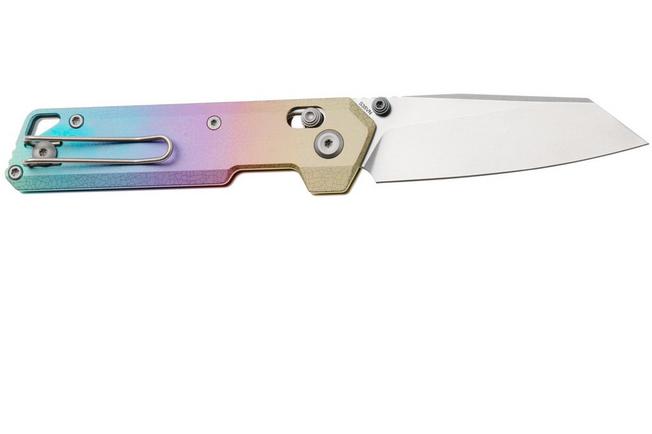 Afbeelding voor Vosteed Parallel A3508 Stonewashed S35VN, Iridescent Crackle Titanium, zakmes