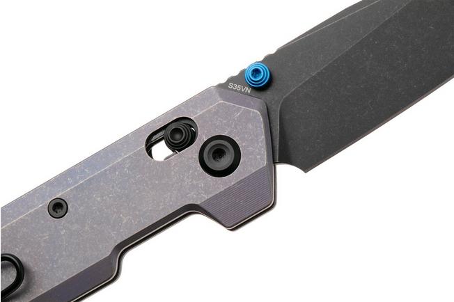 Afbeelding voor Vosteed Parellel A3518 Blackwashed S35VN, Purple Titanium, zakmes