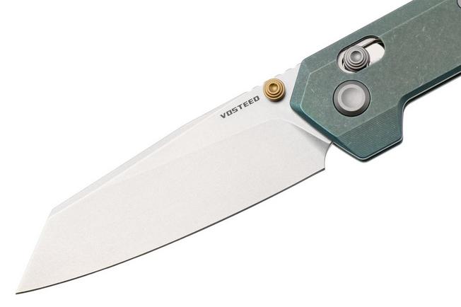 Afbeelding voor Vosteed Parallel A3519 Stonewashed 154CM, Green Titanium, zakmes
